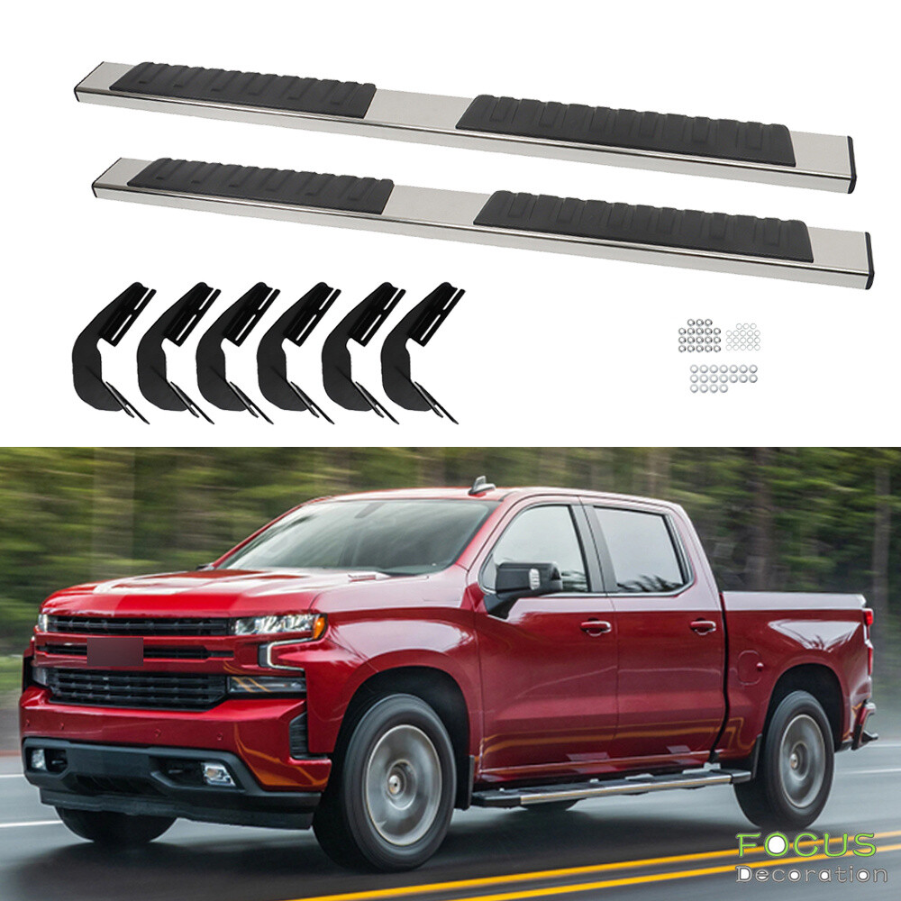 For 2019 2020-2024 Dodge Ram 1500 Crew Cab 6″ Running Boards Side Steps Black