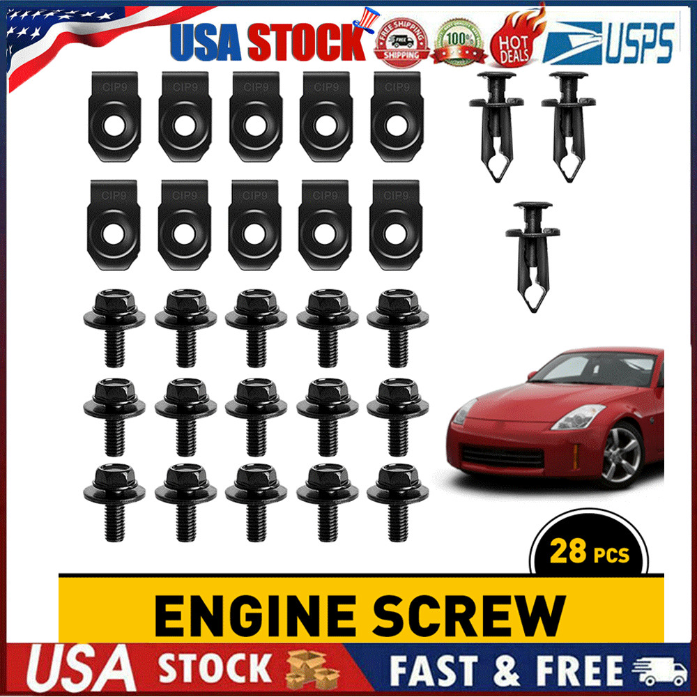 Engine Splash Shield Guard Bumper Hardware Kit Body Bolt Screw Clip Rivet U-nut