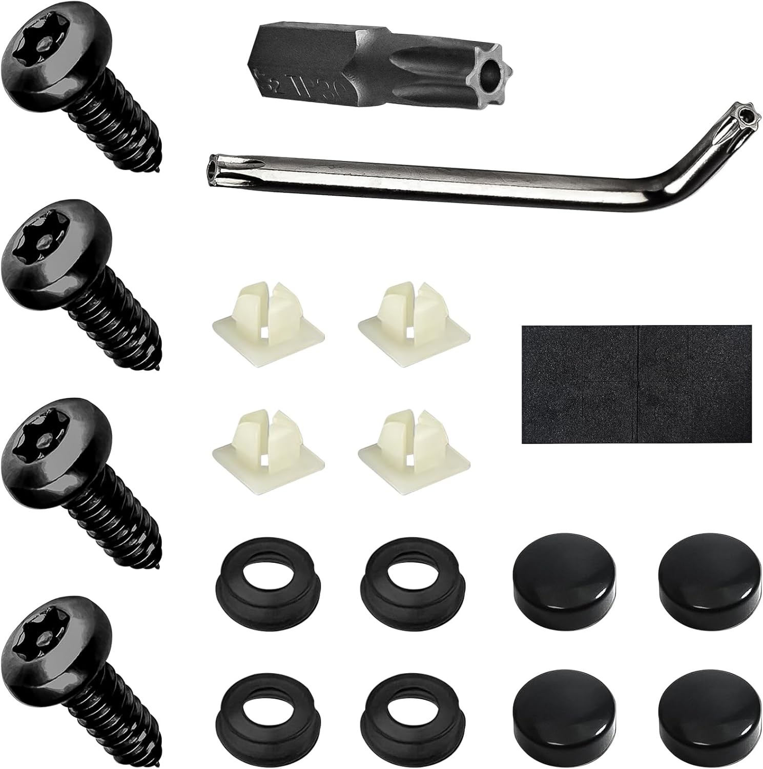 Black License Plate Screws, Stainless Steel Mounting Hardware Kit, Rustproof…