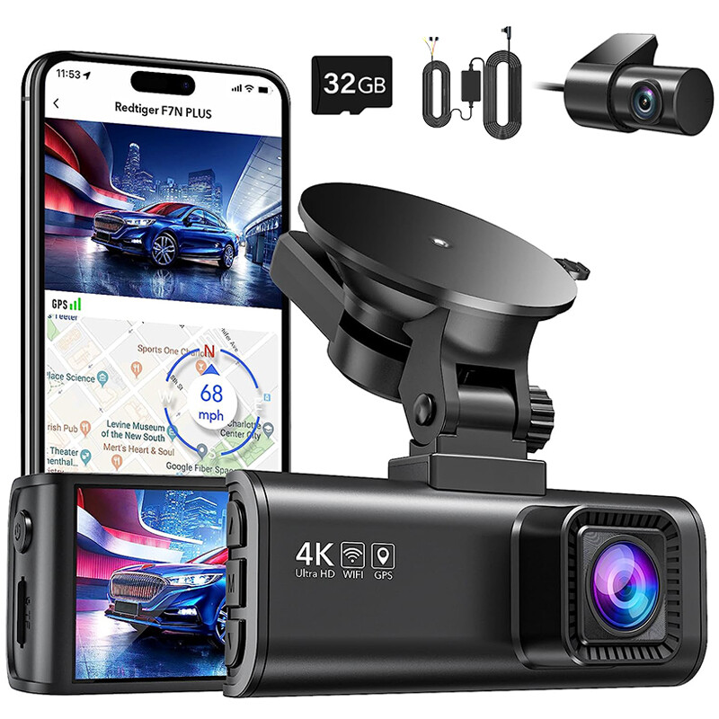 REDTIGER Dash Cam Front and Rear 4K Car Camera Recorder With 24H Parking Mode