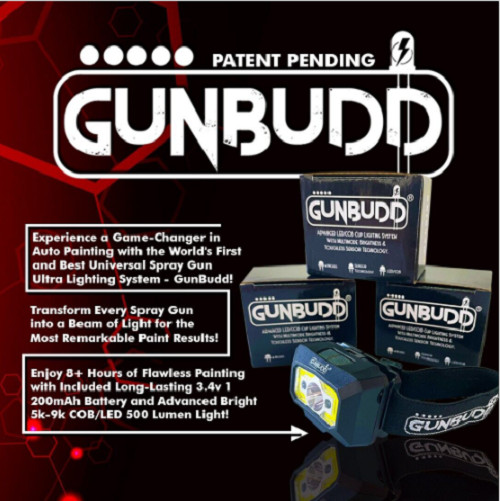 GunBudd® Spray Gun Light – LED/COB Auto Paint Tool Fits Most Spray Guns