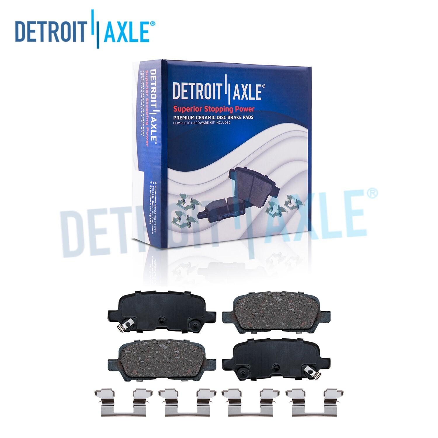 Rear Ceramic Brake Pads w/Hardware for Allure LaCrosse Impala Limited Grand Prix