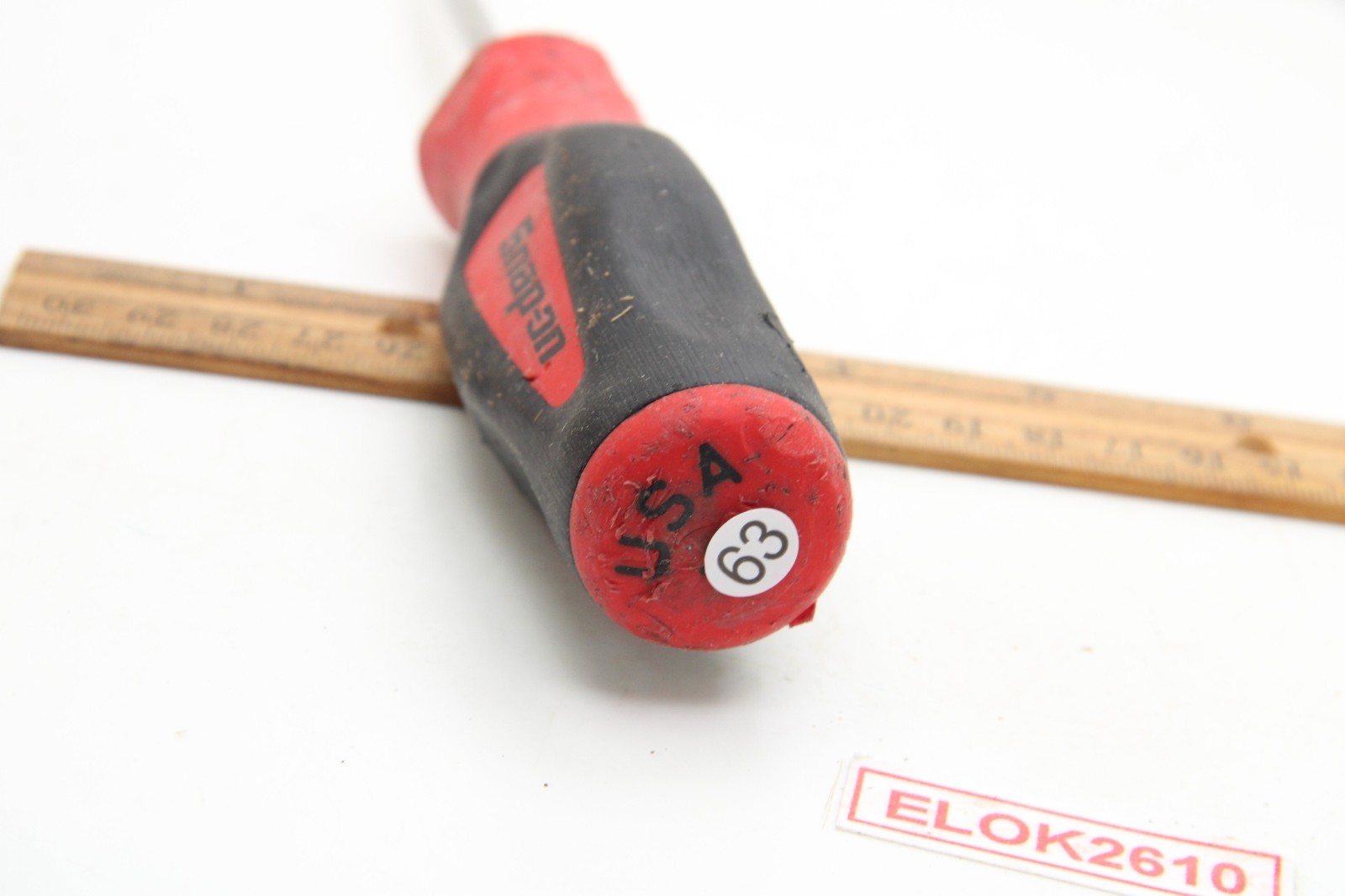 Snap-on SGD4B 1/4″ Tip Flat/Slotted Screwdriver Red/Black Soft Grip USA
