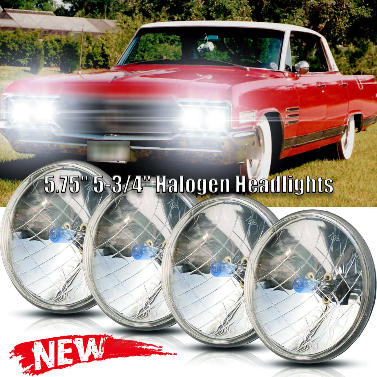 FIT Buick Electra Wildcat 5.75″ 5-3/4″ inch Headlights Hi/Lo Beam DOT 4pcs/set