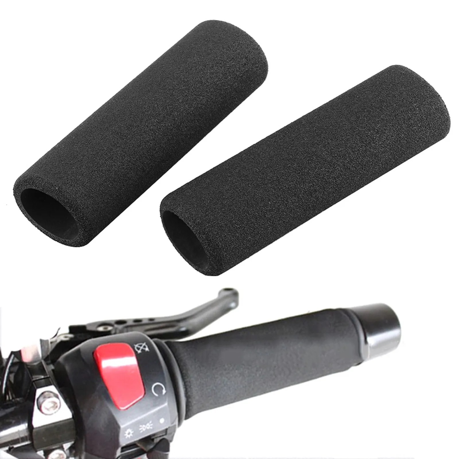 2pcs Grip Puppy Motorcycle Foam Anti-Vibration Comfort Handlebar Grip Cover