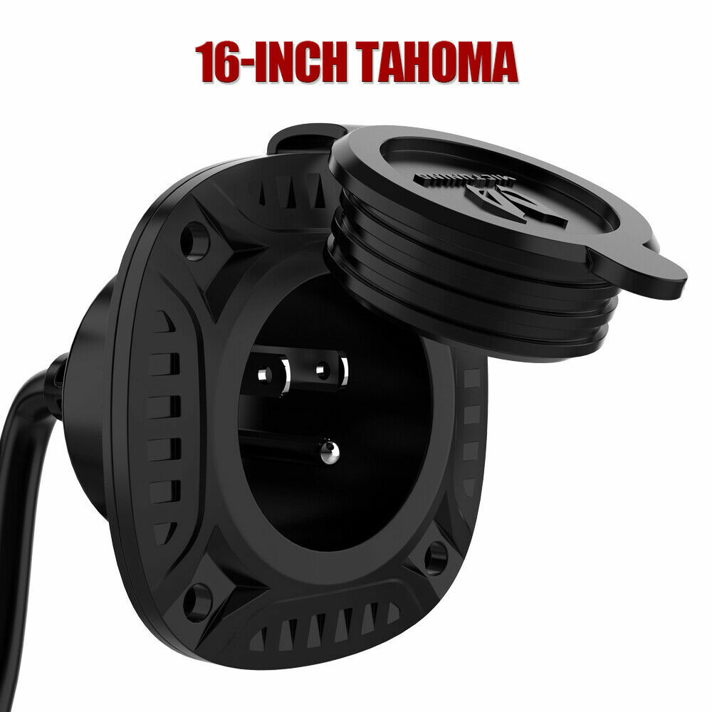 13Amp 125V AC Port Plug, RV Shore Power Inlet Plug 16″ Integrated Extension Cord