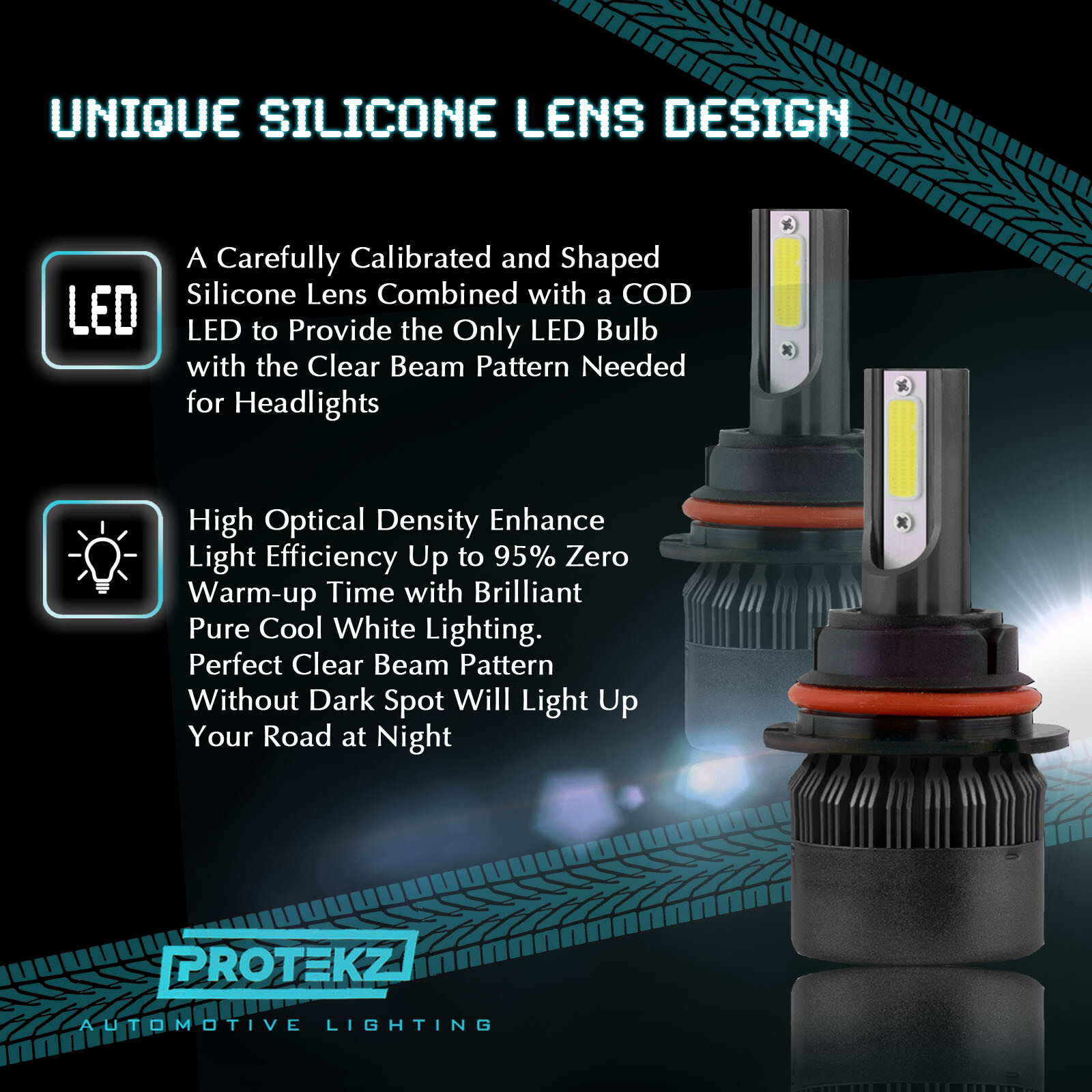 Protekz LED Light Bulb Conversion Kit H3 6000K Headlight Foglight 120W 40000LM