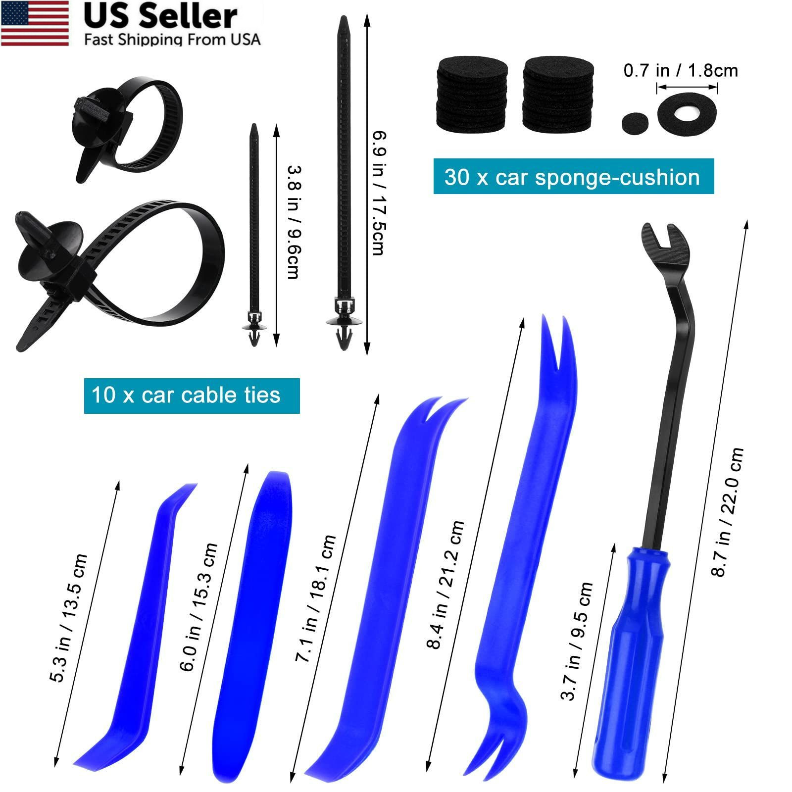 835 PCS Car Push Retainer Clips and Plastic Fasteners Kit – 24 One Size, blue