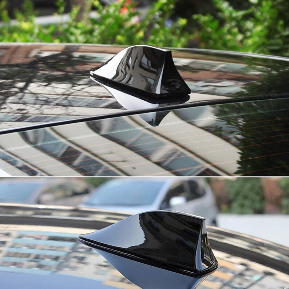 1-10 Universal Shark Fin Antenna Car Signal Radio AM/FM Aerial Gloss Black Cover