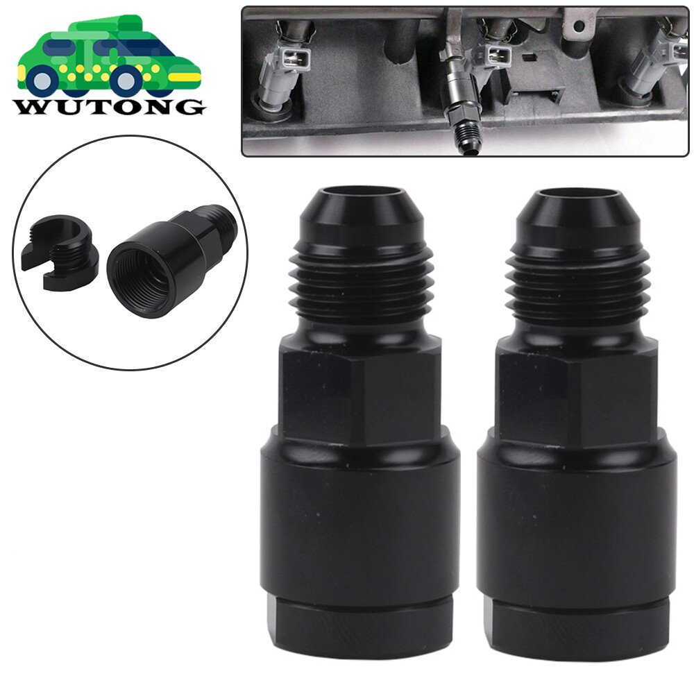 2x For LS LS1 Fuel Rail Quick Connect Fitting Line Adapter 8AN to 3/8″ NPT Tube