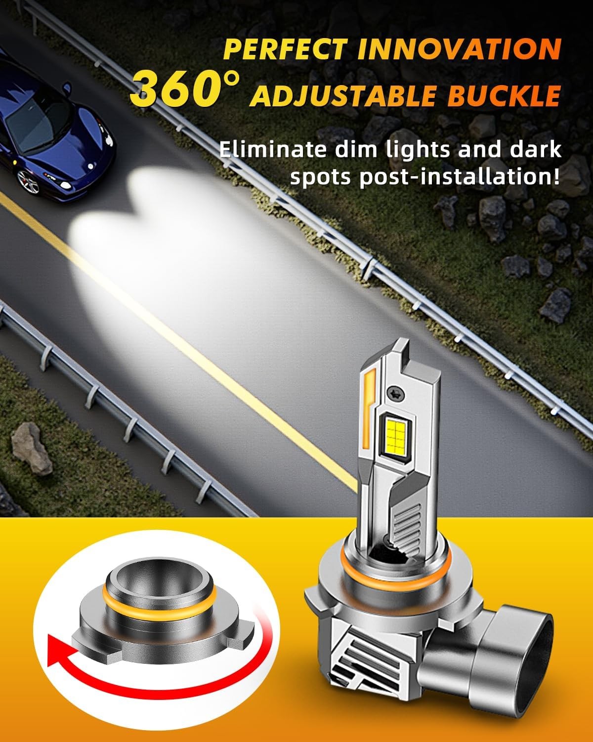 TERMITOR 9005+9006 LED Headlight Bulbs 180000LM Super White Hi/Low/Fog Lamp Beam