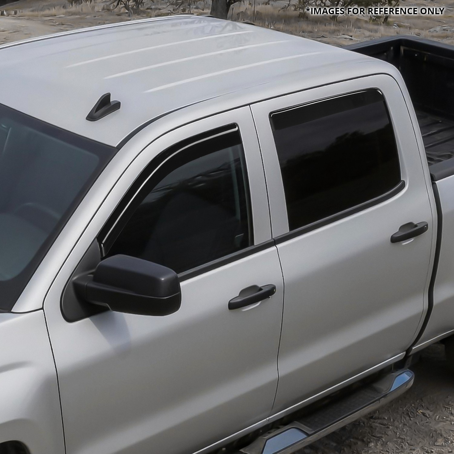 For 14-19 Chevy Silverado GMC Sierra Crew Cab Window Visor Rain Guard Deflector