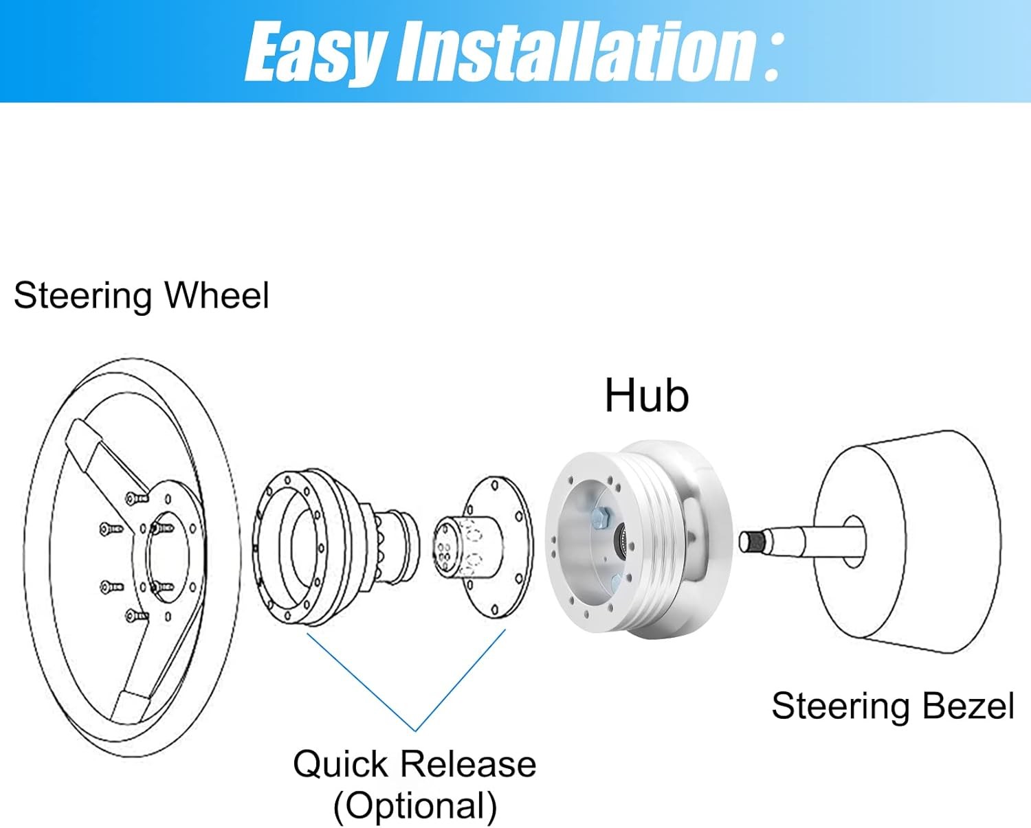 For GM Chevy 5 & 6 Hole Steering Wheel Polished Hub Adapter Flaming River Ididit