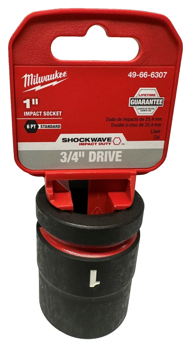 Milwaukee 49-66-6307 3/4″ Drive Standard Length Impact Socket 1″ 6 Point