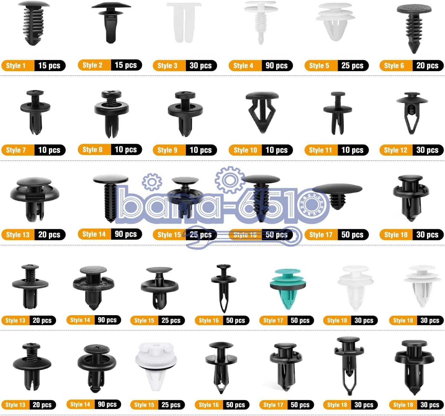 1115PCS Car Push Retainer Bumper Clip U Clip Screw Door Panel Clips Metal Screw