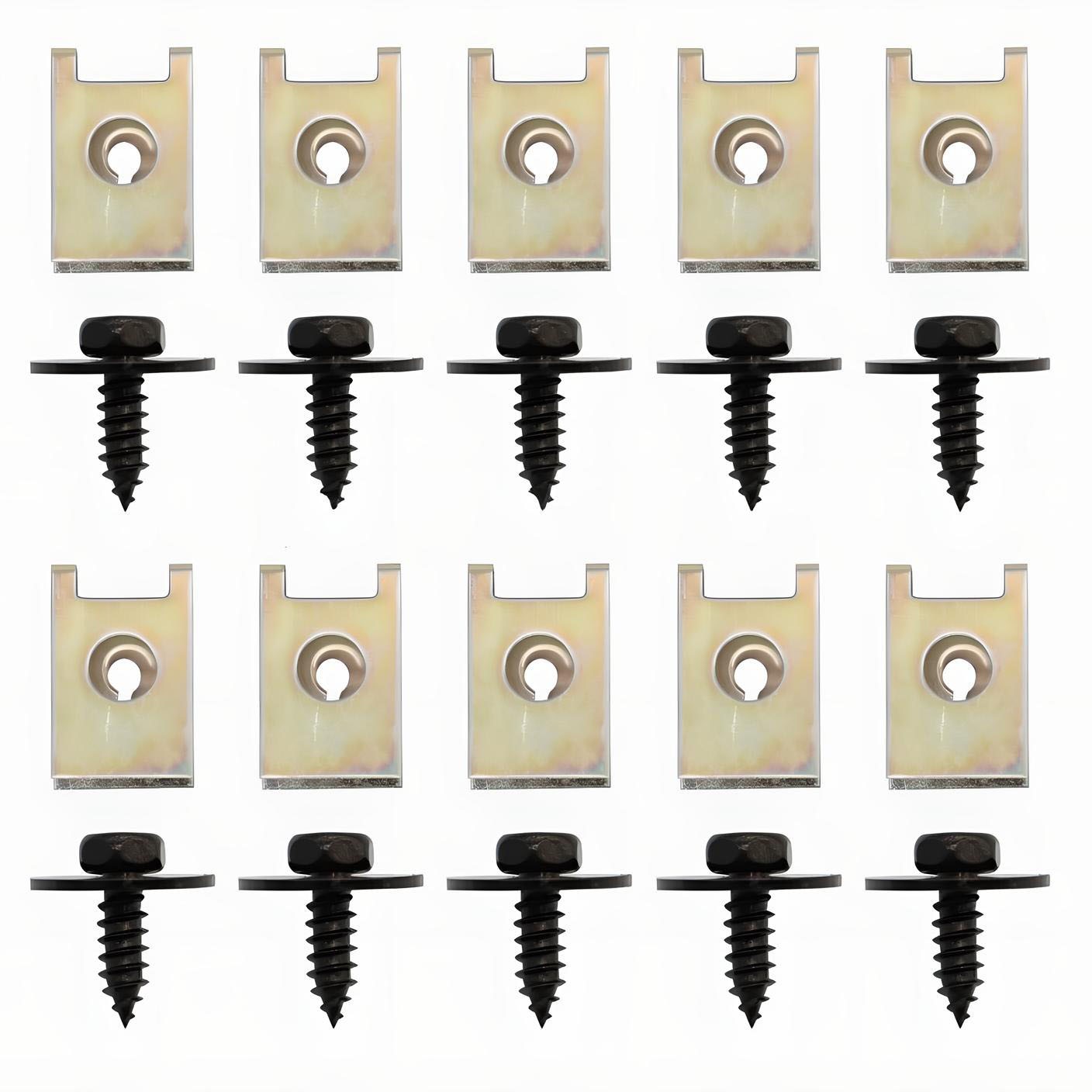 40X Metal U Nut Clip Gasket Fastener Car Screw Body Fender Bumper Retainer Lot