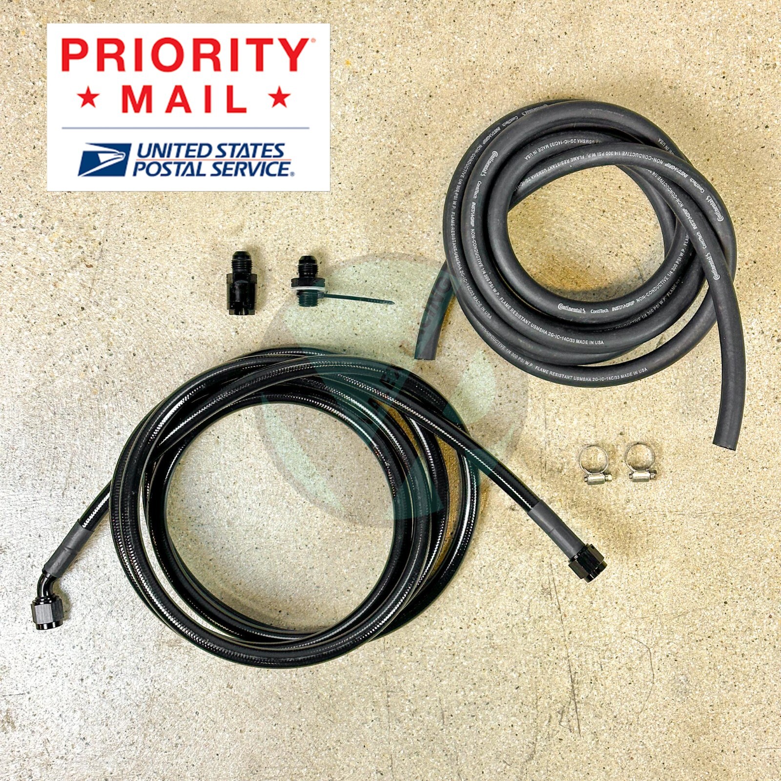 96-01 Acura Integra Black Stainless Steel Fuel Feed Line & Rubber Return