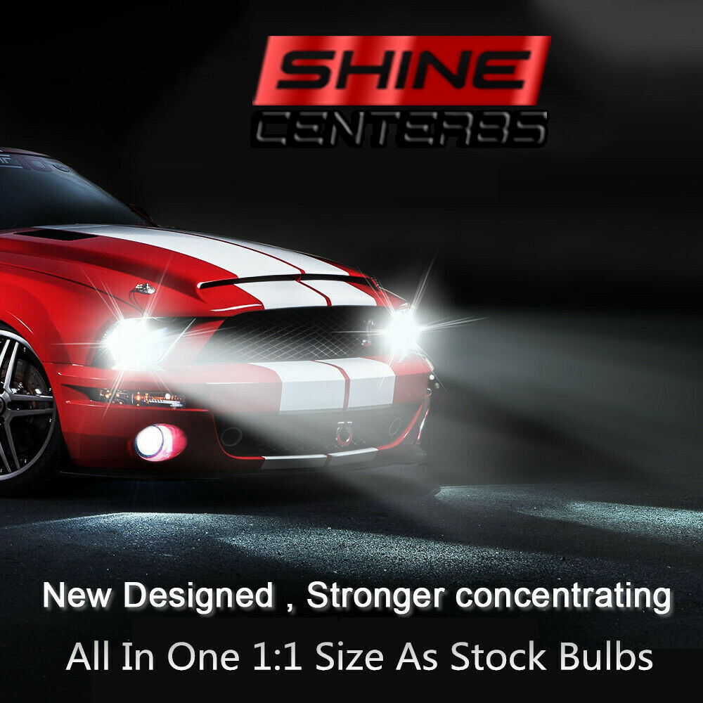 4SIDE 9005+9006 LED Combo Headlight Kit COB 440W Light Bulbs High Low Beam