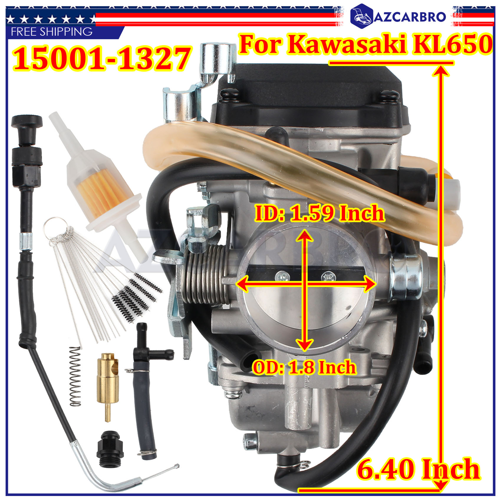 Carburetor For Kawasaki 1990 KL650, Kawasaki 1987 – 07 KLR650 Replace 15001-1327