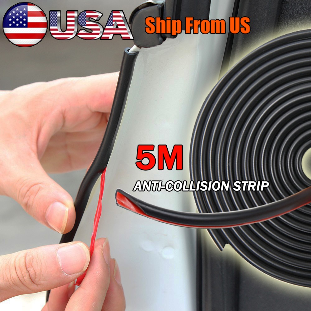 16ft Car Door Edge Trim Guard Molding Rubber Seal Strip Scratch Protector Black