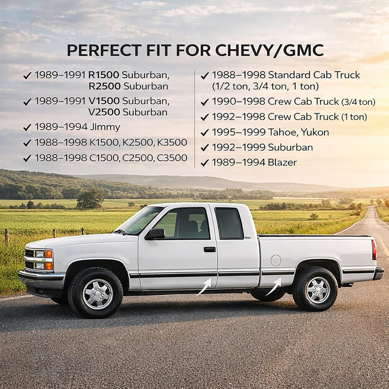 13FT Chrome Body Side Molding Trims for 1999-2007 Chevy Silverado 1500 2500 3500