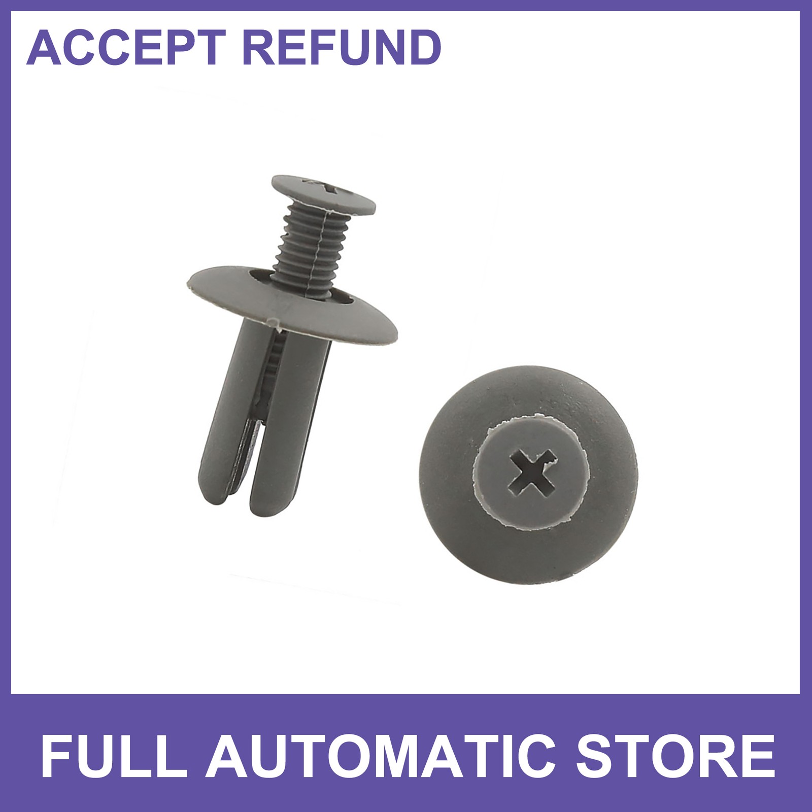 30pcs 8 mm Gray Car Plastic Push Type Rivet Retainer Fastener Bumper Pin Clips