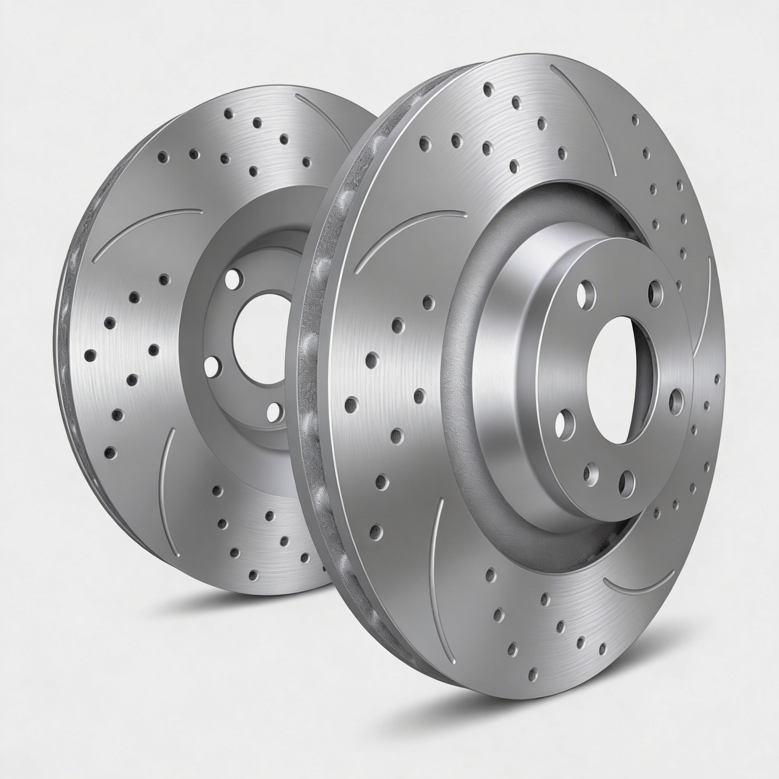 SP Performance S42013C-P Dbl-Drill/Slott SLVR Rear Rotors for 90-92 INFINITI M30