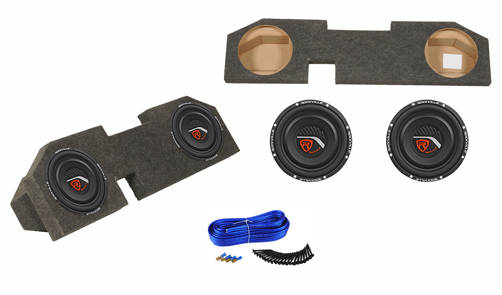 Dual 10″ Subwoofer Enclosure+2) Subs For 02-15 Dodge Ram Quad Cab 1500/2500/3500
