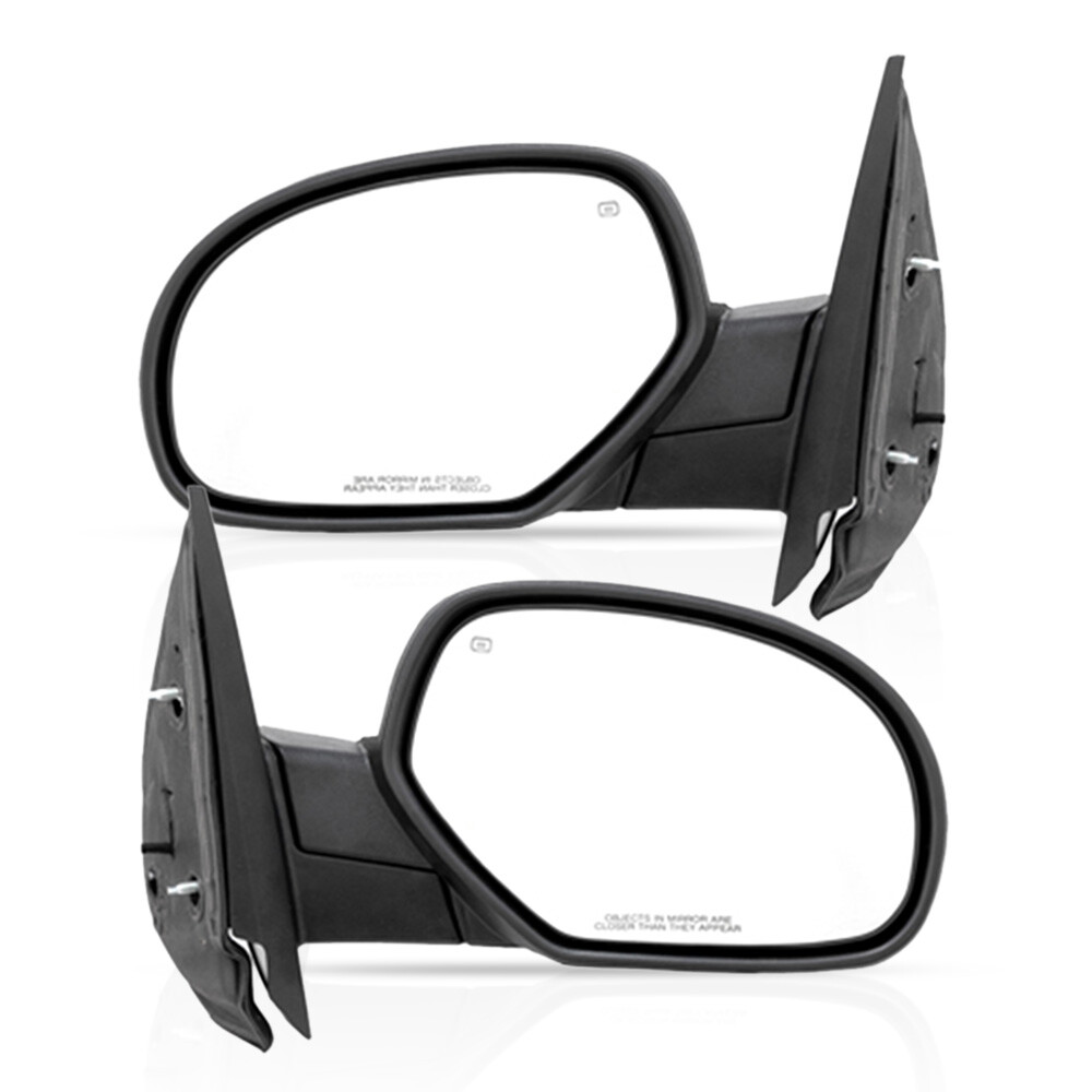 Power Heated Side View Mirrors Chrome for 2007-2013 Chevy Silverado GMC Sierra