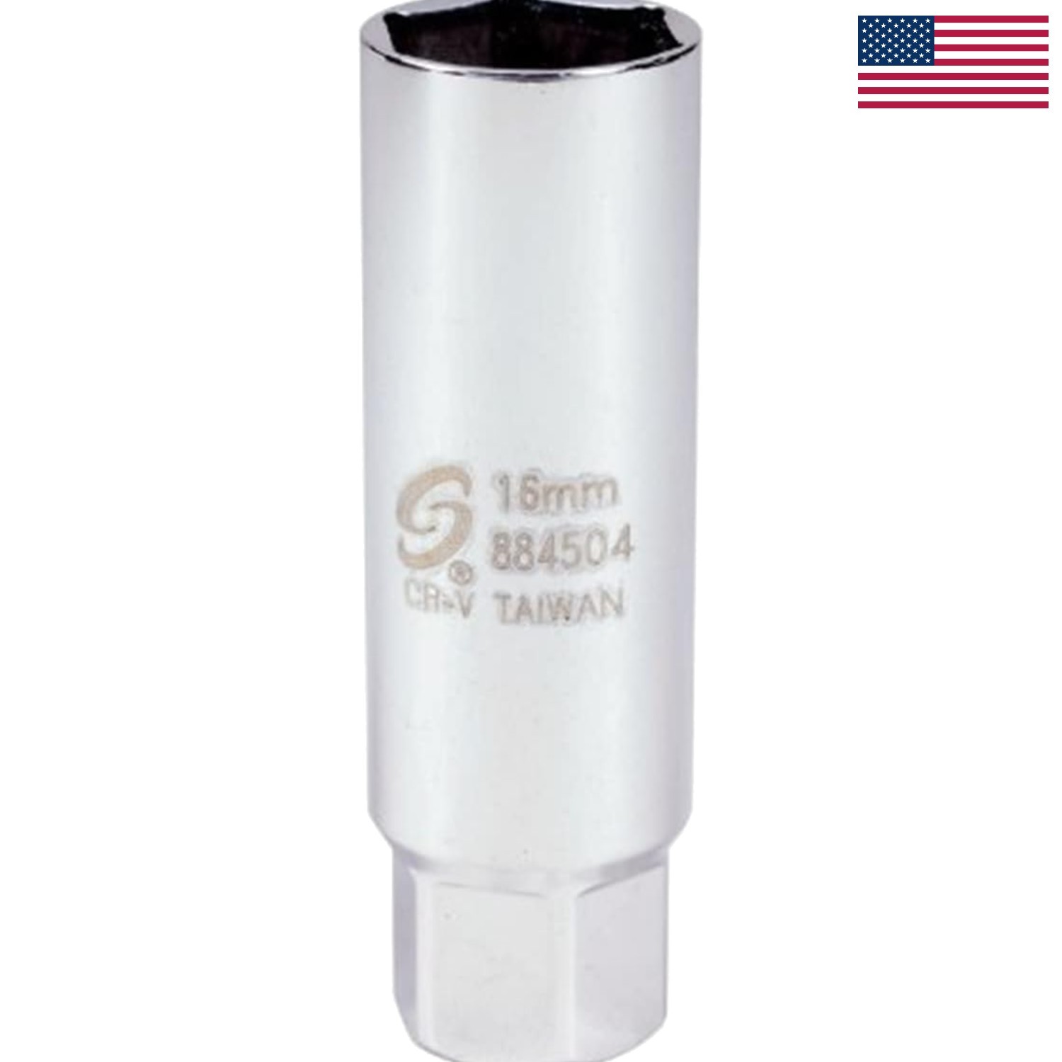 3/8” Drive 16mm Spark Plug Socket – Cr-Mo, 6-Point Design, 1.86mm Thick
