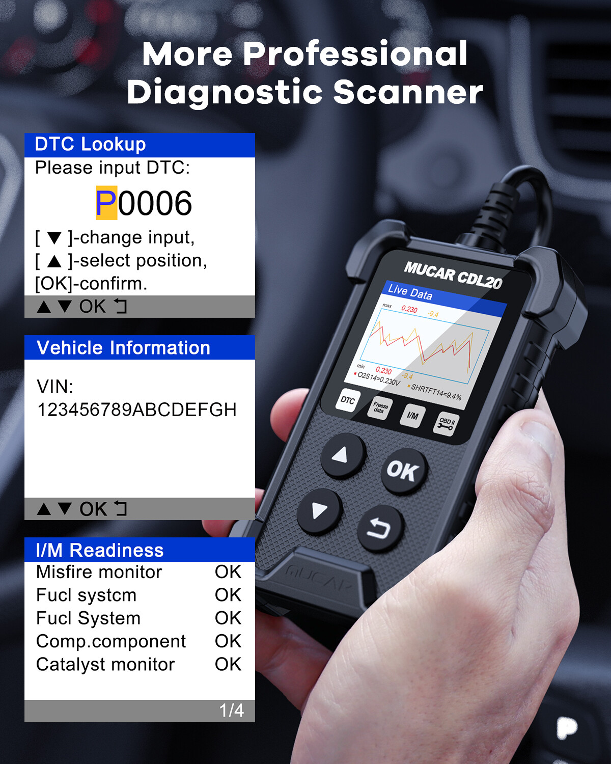 Automotive OBD Code Reader OBD2 Scanner Car Check Engine Fault Diagnostic Tool