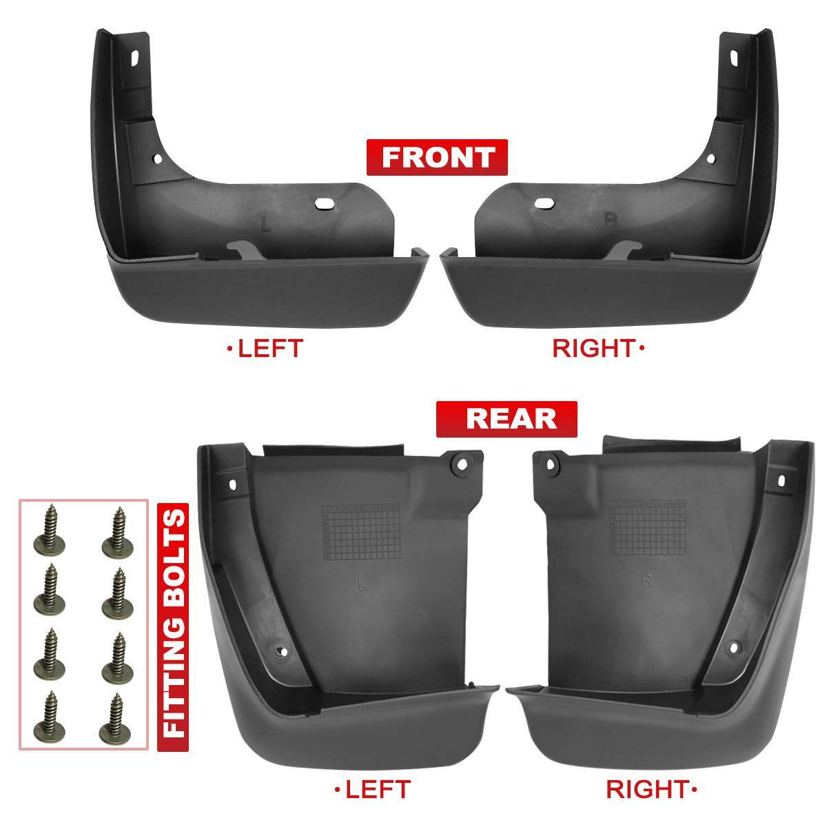 4x Front &Rear Mud Flaps Splash Guards Mudguard for Honda Accord Sedan 2003-2007