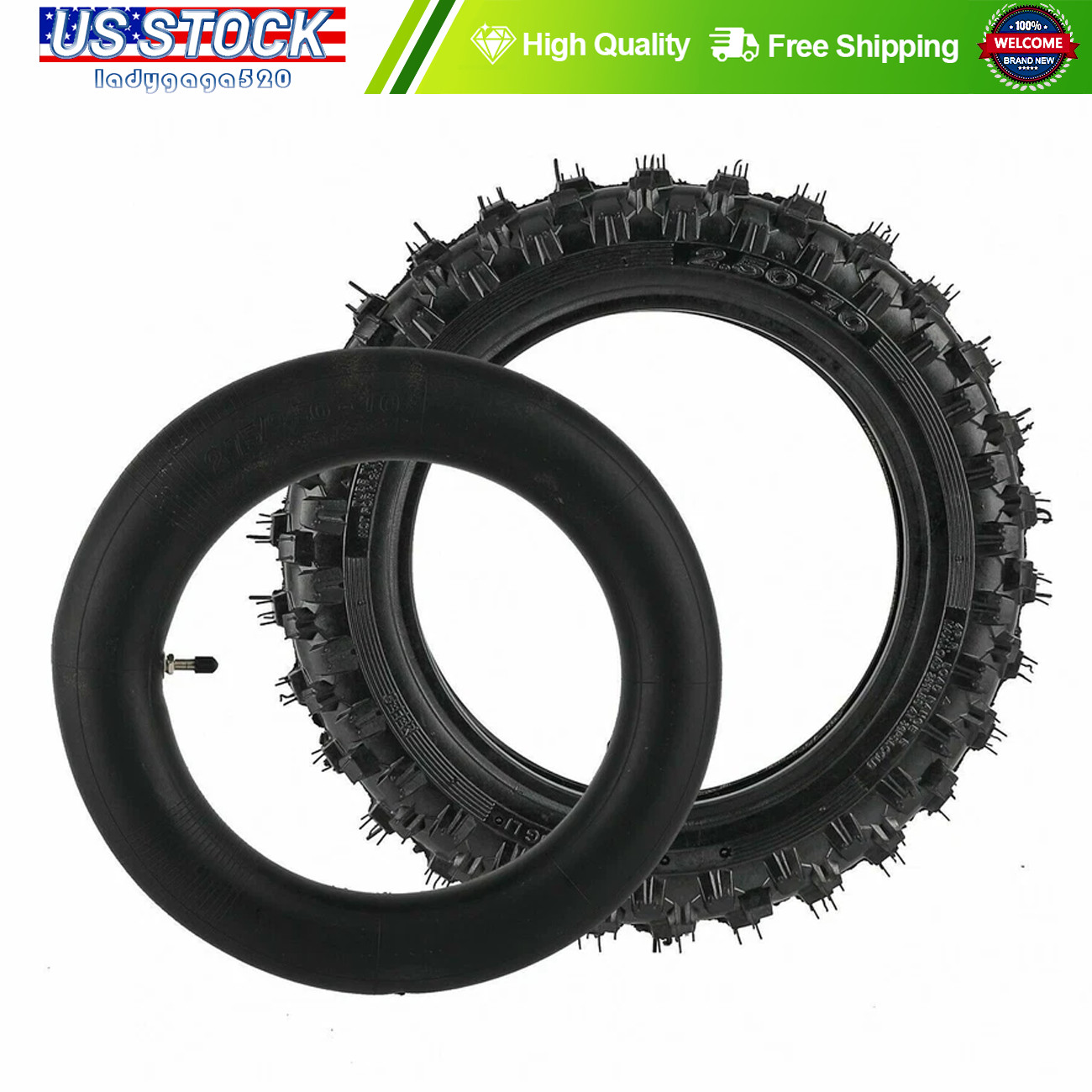 2.50 – 10″ Tire & Inner Tube For Honda CRF50F XR50R 2.50×10 2.5-10 Dirt Pit Bike