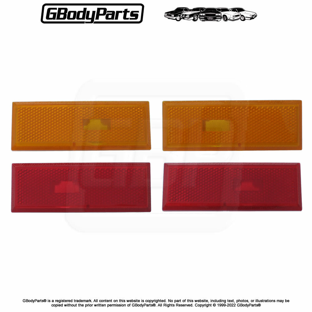 81-88 Cutlass Front Fender Rear Quarter Side Marker Light Lamp Lens 4pc SET