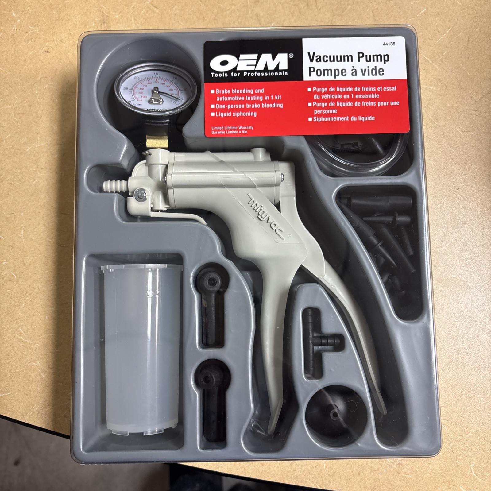 Mityvac vacuum pump/brake, bleeding and automotive testing in one kit new