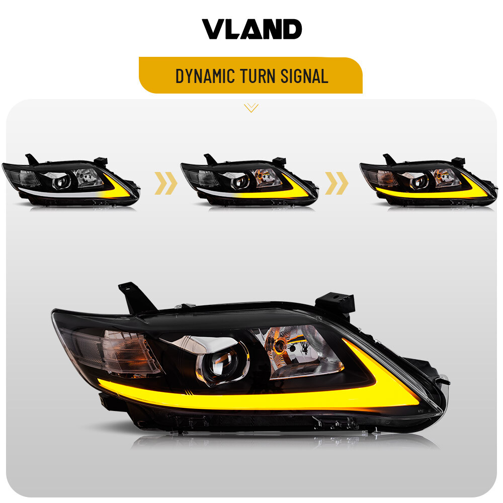 VLAND LED Headlights For 2009-2011 Toyota Camry with Sequential Turn Signal