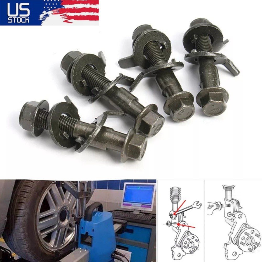 CAR FRONT LEFT & RIGHT CAMBER ALIGNMENT 17MM ADJUSTABLE CAM BOLTS KIT (4 Bolts)