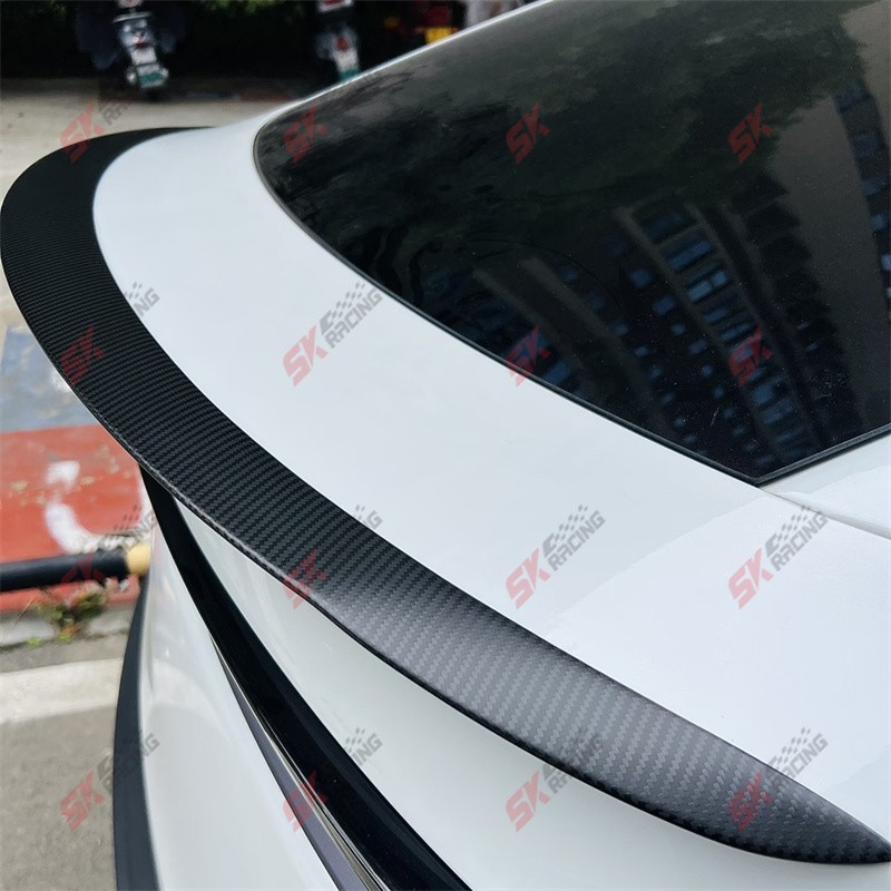 Glossy/Matte Dry Twill Carbon Fiber Rear Trunk Spoiler Wing For Fits Tesla 3 24+