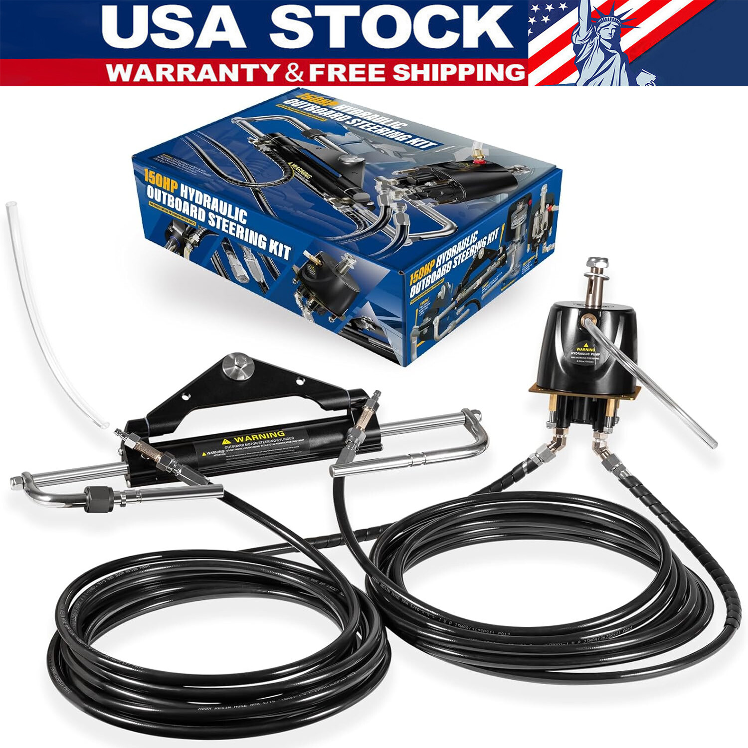 HK4200A-3 Hydraulic Outboard Steering System Kit 150HP HC4645H Teleflex Marine