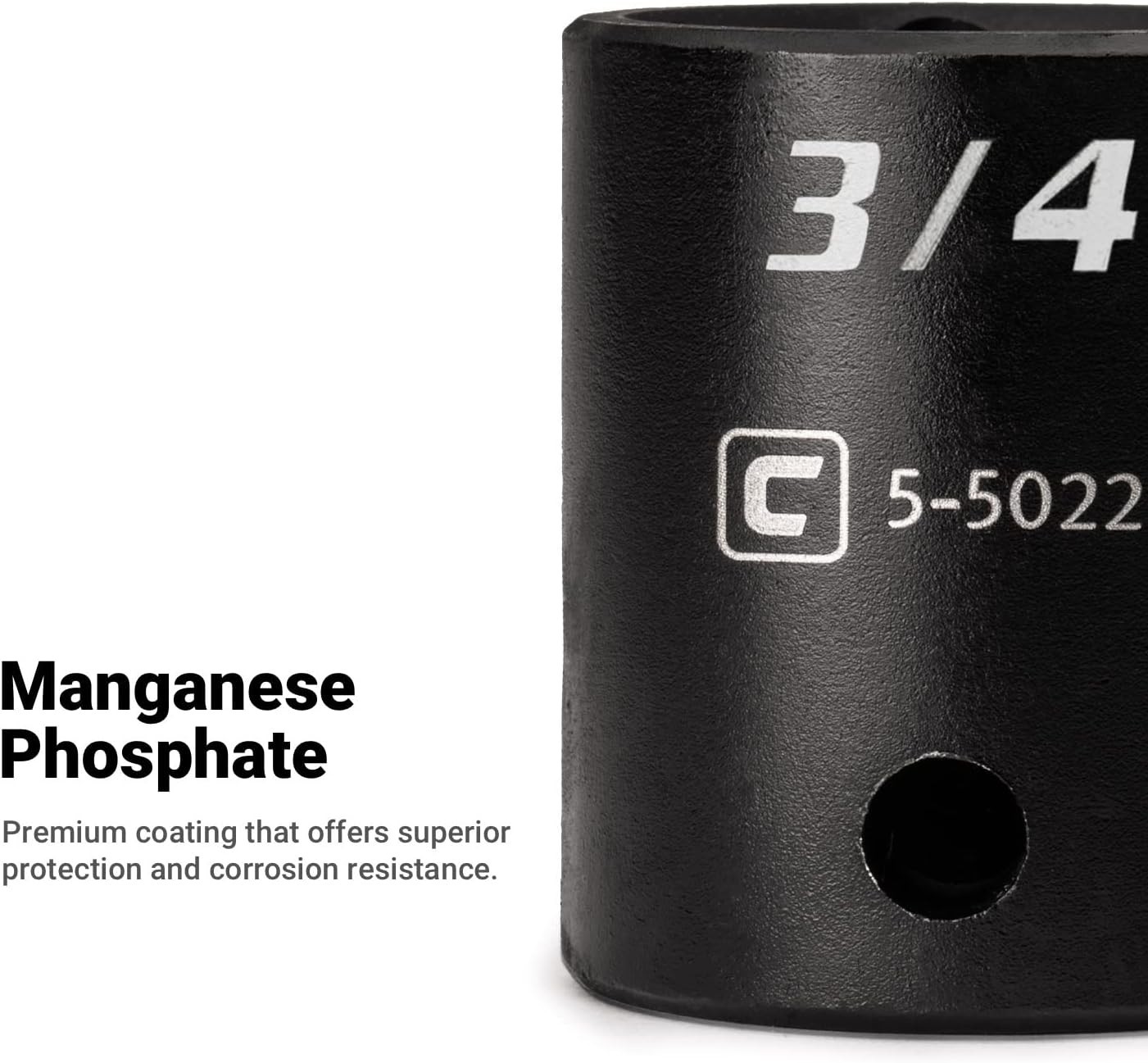 Durable 1/2-Inch Impact Socket – Professional Grade, Manganese Phosphate Coated