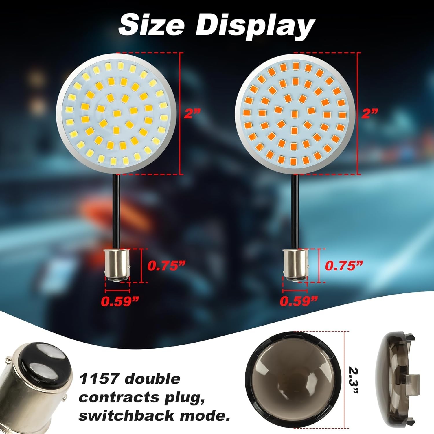1157 LED Turn Signal Lights Smoke Lens For Harley Touring Sportster Softail Dyna