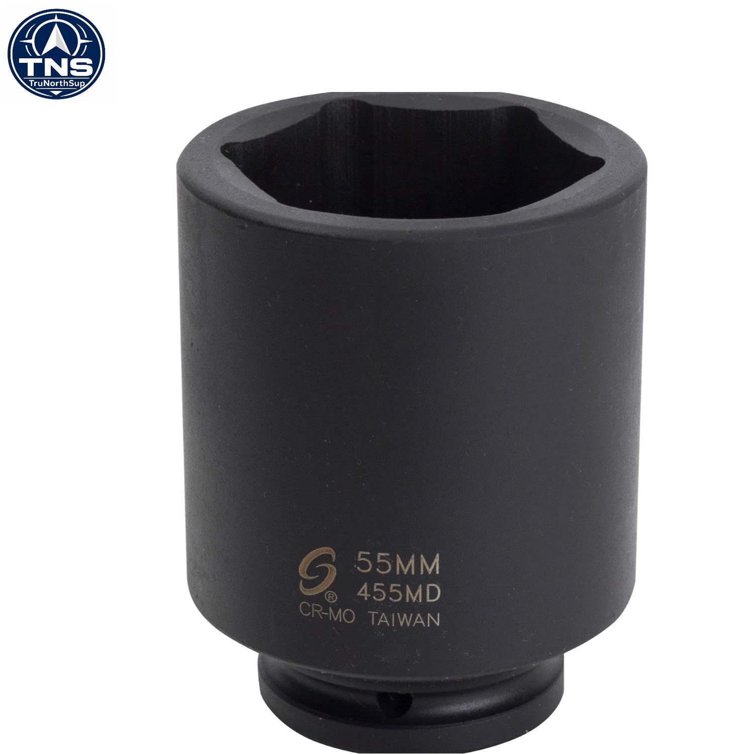 Durable 55mm 6-Point Deep Impact Socket – 3/4″ Drive with Black Phosphate Finish