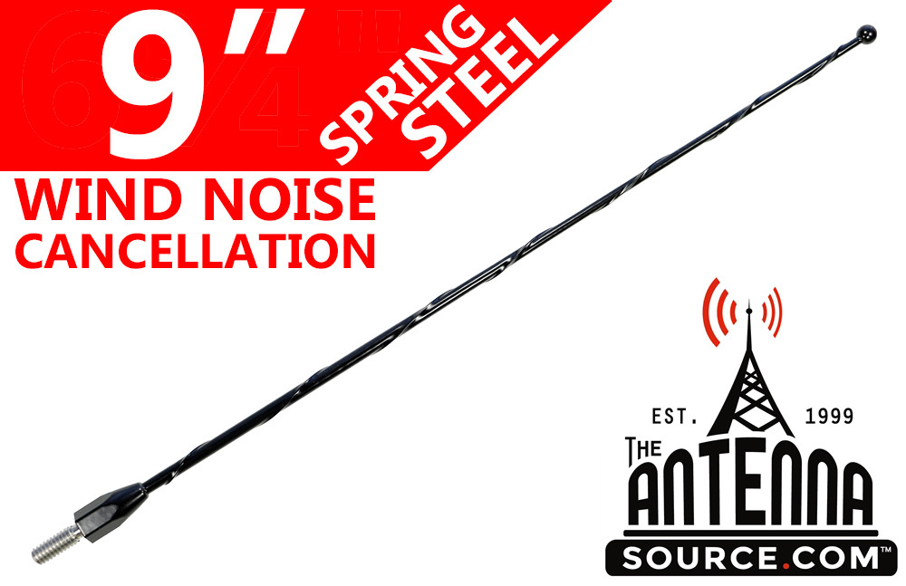 9″ Black Spring Stainless AM/FM Antenna Mast Fits: 2007-2009 Chrysler Aspen
