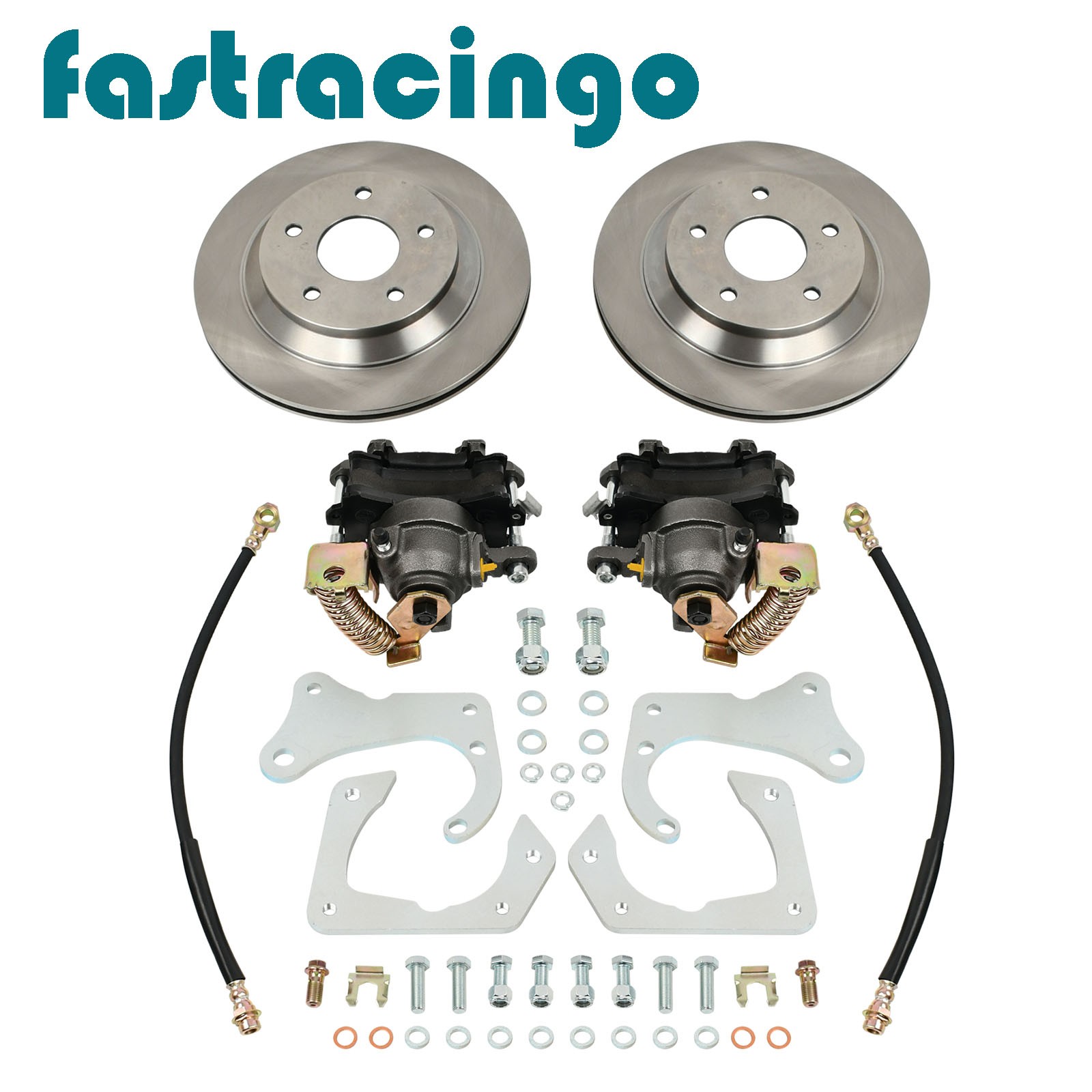 For G body cars GM 7.5″ 10 bolt 78-88 Rear-End Bolt-On Disc Brake Kit & E-Brake