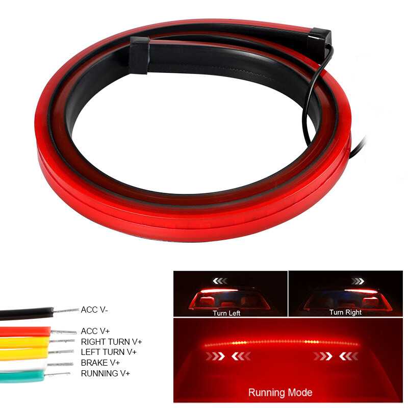 40″ LED Third High Brake Light Strip Car Rear Windshield Stop Turn Signal Tail