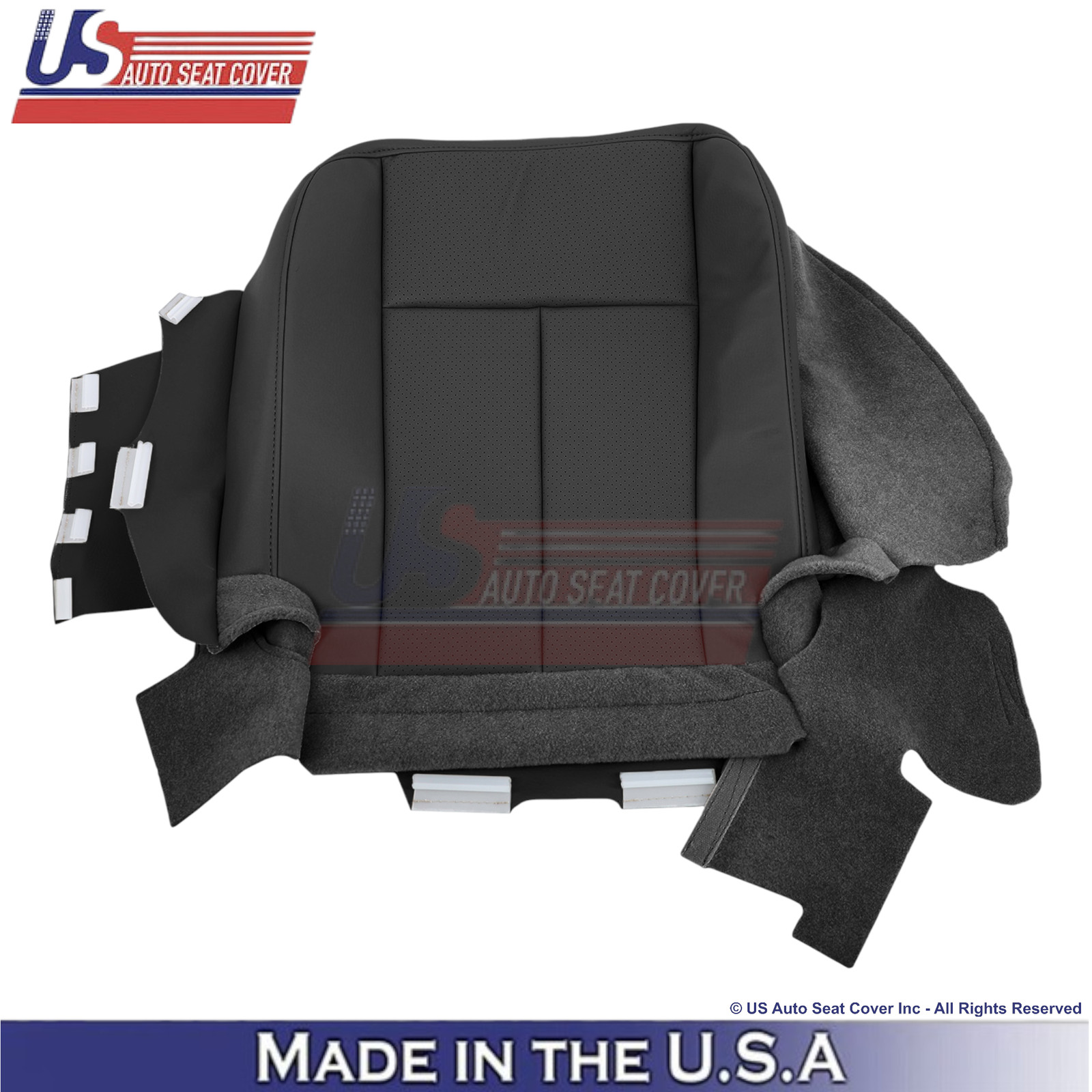 2015-2017 For Ford Expedition Leather Perf Front Driver Side Seat Covers Ebony