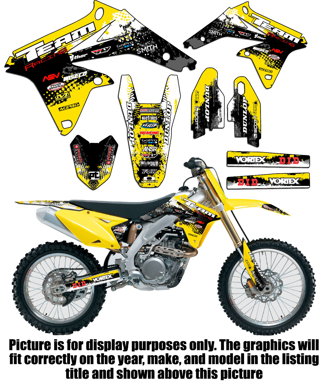 1995-1999 SUZUKI RM 80 RM80 GRAPHICS KIT DECALS STICKERS DECO 1996 1997 1998 MX