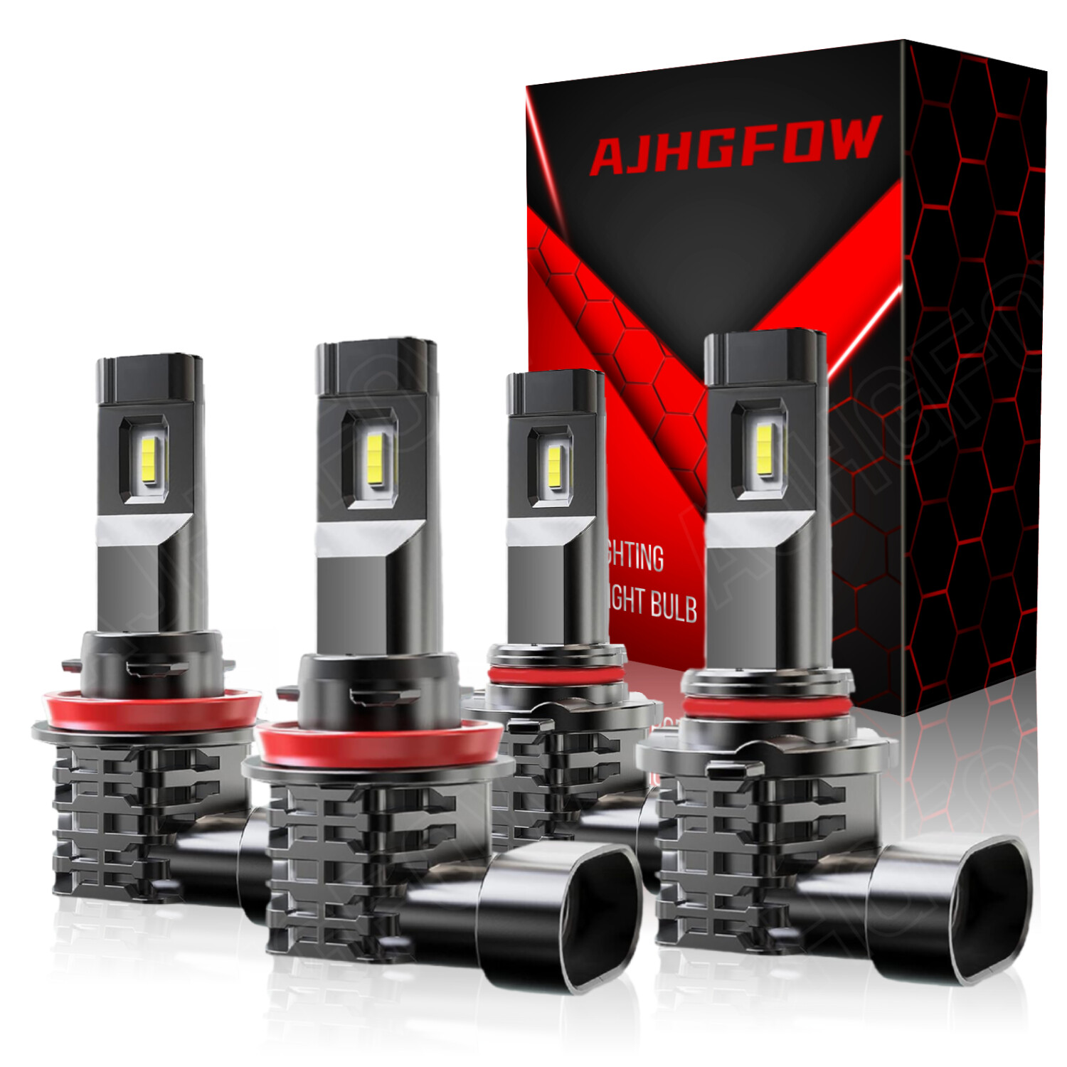 4X Luces Fuertes Para Auto Coche Luz Carro Bulbs 9005+H11 LED Super Blanco Kit