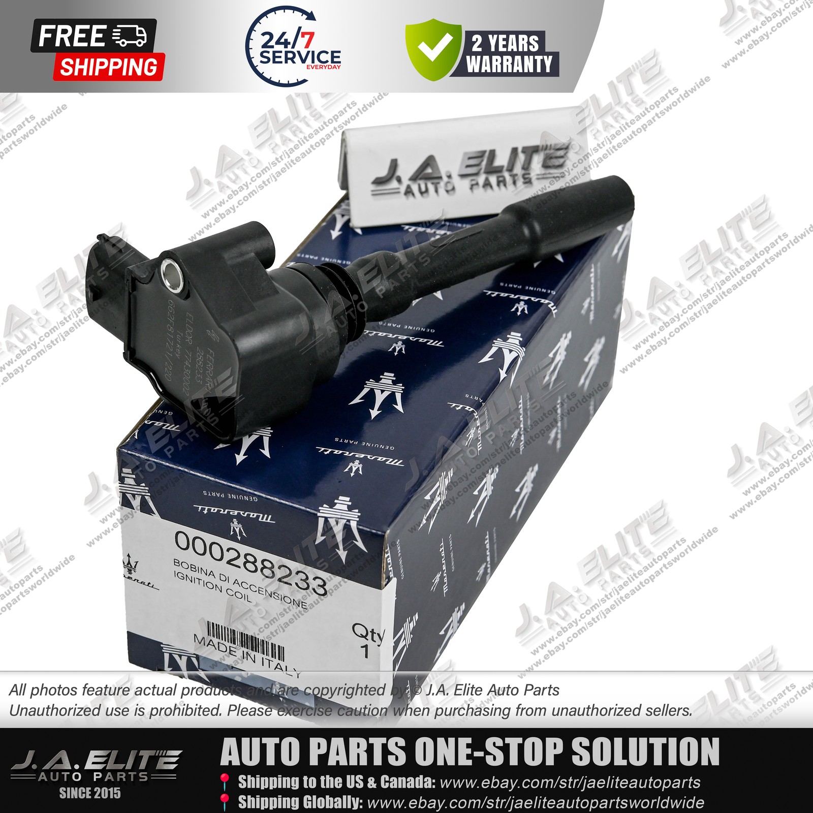 6pcs Genuine Ignition Coils for Maserati Ghibli Levante Quattroporte 288233