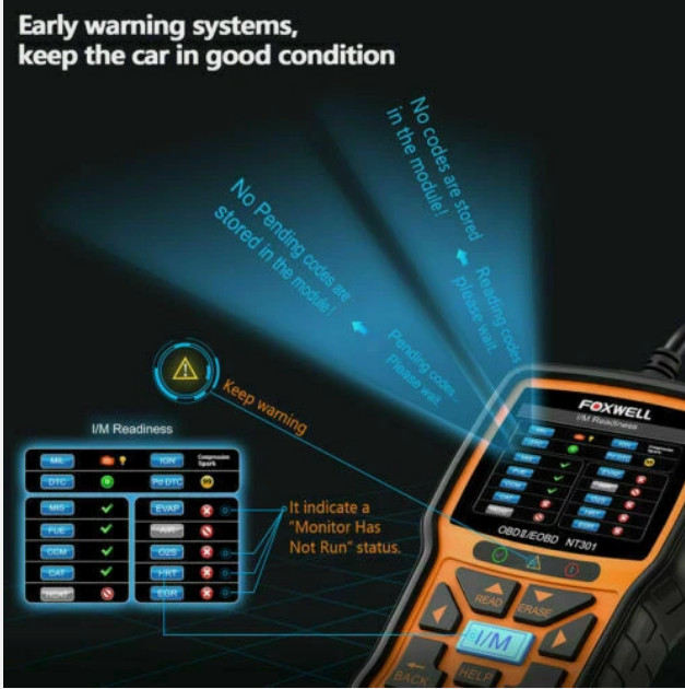 Foxwell NT301 OBD2 Scanner Code Reader Check Engine Fault Car Diagnostic Tool